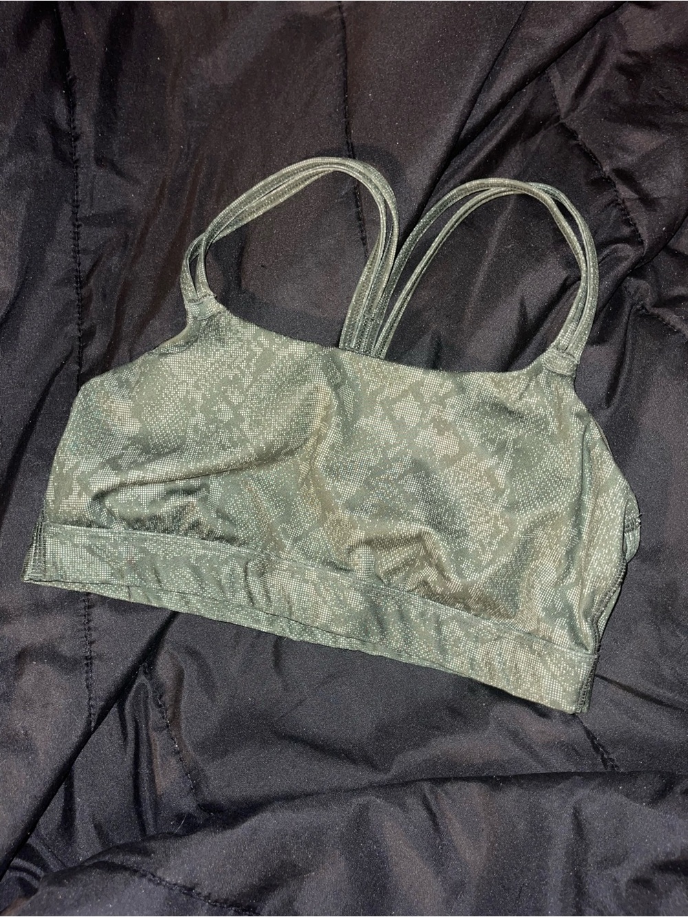 all in motion Olive Green Snake-Print Sports Bra